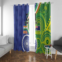 India Vs Australian Cricket Custom Window Curtain Ashoka Chakra and Aboriginal Together - Wonder Print Shop