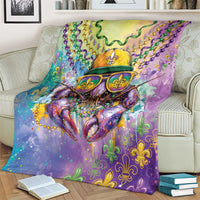 Mardi Gras Crawfish Blanket NOLA Fat Tuesday Drip Art - Wonder Print Shop