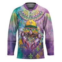 Mardi Gras Crawfish Personalized Hockey Jersey NOLA Fat Tuesday Drip Art - Wonder Print Shop