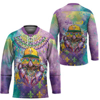 Mardi Gras Crawfish Personalized Hockey Jersey NOLA Fat Tuesday Drip Art - Wonder Print Shop