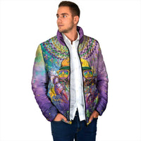 Mardi Gras Crawfish Personalized Padded Jacket NOLA Fat Tuesday Drip Art - undefined