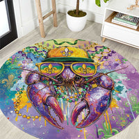 Mardi Gras Crawfish Round Carpet NOLA Fat Tuesday Drip Art - Wonder Print Shop