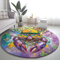 Mardi Gras Crawfish Round Carpet NOLA Fat Tuesday Drip Art - Wonder Print Shop