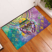 Mardi Gras Crawfish Rubber Doormat NOLA Fat Tuesday Drip Art - Wonder Print Shop