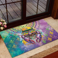 Mardi Gras Crawfish Rubber Doormat NOLA Fat Tuesday Drip Art - Wonder Print Shop