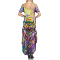 Mardi Gras Crawfish Personalized Summer Maxi Dress NOLA Fat Tuesday Drip Art - Wonder Print Shop