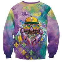 Mardi Gras Crawfish Personalized Sweatshirt NOLA Fat Tuesday Drip Art - Wonder Print Shop