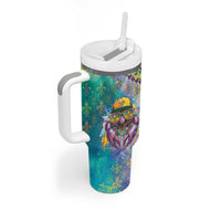 Mardi Gras Crawfish Personalized Tumbler With Handle NOLA Fat Tuesday Drip Art - Wonder Print Shop