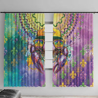 Mardi Gras Crawfish Window Curtain NOLA Fat Tuesday Drip Art - Wonder Print Shop