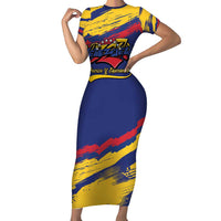 Venezuela Fuerza Y Esperanza Family Matching Short Sleeve Bodycon Dress and Hawaiian Shirt - Wonder Print Shop