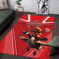 Personalized Beaver and Goose Happy Canada Day Area Rug Est 1867 A Mari Usque Ad Mare