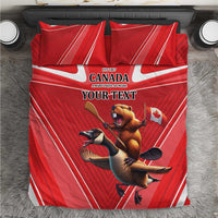 Personalized Beaver and Goose Happy Canada Day Bedding Set Est 1867 A Mari Usque Ad Mare