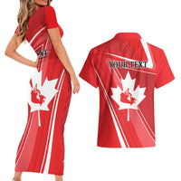 Personalized Beaver and Goose Happy Canada Day Couples Matching Short Sleeve Bodycon Dress and Hawaiian Shirt Est 1867 A Mari Usque Ad Mare