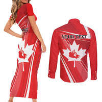 Personalized Beaver and Goose Happy Canada Day Couples Matching Short Sleeve Bodycon Dress and Long Sleeve Button Shirt Est 1867 A Mari Usque Ad Mare