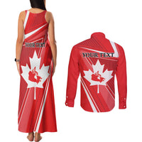 Personalized Beaver and Goose Happy Canada Day Couples Matching Tank Maxi Dress and Long Sleeve Button Shirt Est 1867 A Mari Usque Ad Mare