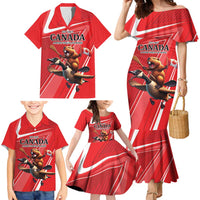 Personalized Beaver and Goose Happy Canada Day Family Matching Mermaid Dress and Hawaiian Shirt Est 1867 A Mari Usque Ad Mare