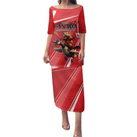 Personalized Beaver and Goose Happy Canada Day Family Matching Puletasi and Hawaiian Shirt Est 1867 A Mari Usque Ad Mare