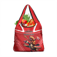 Personalized Beaver and Goose Happy Canada Day Grocery Bag Est 1867 A Mari Usque Ad Mare