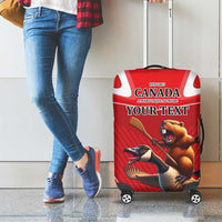 Personalized Beaver and Goose Happy Canada Day Luggage Cover Est 1867 A Mari Usque Ad Mare