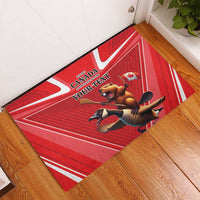 Personalized Beaver and Goose Happy Canada Day Rubber Doormat Est 1867 A Mari Usque Ad Mare