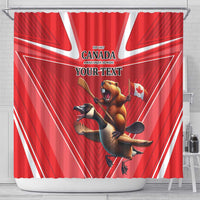 Personalized Beaver and Goose Happy Canada Day Shower Curtain Est 1867 A Mari Usque Ad Mare