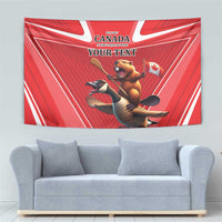 Personalized Beaver and Goose Happy Canada Day Tapestry Est 1867 A Mari Usque Ad Mare