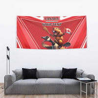 Personalized Beaver and Goose Happy Canada Day Tapestry Est 1867 A Mari Usque Ad Mare