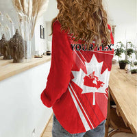 Personalized Beaver and Goose Happy Canada Day Women Casual Shirt Est 1867 A Mari Usque Ad Mare