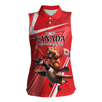 Personalized Beaver and Goose Happy Canada Day Women Sleeveless Polo Shirt Est 1867 A Mari Usque Ad Mare
