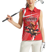 Personalized Beaver and Goose Happy Canada Day Women Sleeveless Polo Shirt Est 1867 A Mari Usque Ad Mare