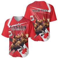 Personalized Beaver and Moose Happy Canada Day Baseball Jersey Est 1867 A Mari Usque Ad Mare