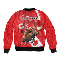Personalized Beaver and Moose Happy Canada Day Bomber Jacket Est 1867 A Mari Usque Ad Mare