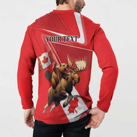 Personalized Beaver and Moose Happy Canada Day Button Sweatshirt Est 1867 A Mari Usque Ad Mare