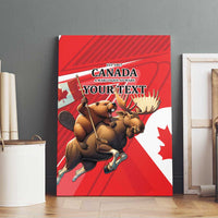 Personalized Beaver and Moose Happy Canada Day Canvas Wall Art Est 1867 A Mari Usque Ad Mare