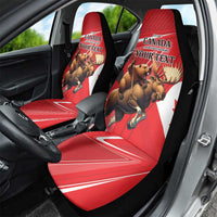 Personalized Beaver and Moose Happy Canada Day Car Seat Cover Est 1867 A Mari Usque Ad Mare
