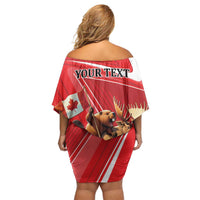 Personalized Beaver and Moose Happy Canada Day Family Matching Off Shoulder Short Dress and Hawaiian Shirt Est 1867 A Mari Usque Ad Mare