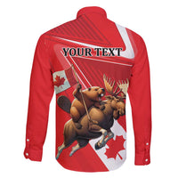 Personalized Beaver and Moose Happy Canada Day Family Matching Short Sleeve Bodycon Dress and Hawaiian Shirt Est 1867 A Mari Usque Ad Mare