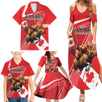 Personalized Beaver and Moose Happy Canada Day Family Matching Summer Maxi Dress and Hawaiian Shirt Est 1867 A Mari Usque Ad Mare