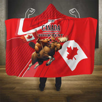 Personalized Beaver and Moose Happy Canada Day Hooded Blanket Est 1867 A Mari Usque Ad Mare