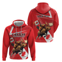 Personalized Beaver and Moose Happy Canada Day Hoodie Est 1867 A Mari Usque Ad Mare