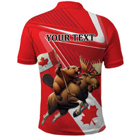 Personalized Beaver and Moose Happy Canada Day Polo Shirt Est 1867 A Mari Usque Ad Mare