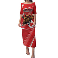 Personalized Beaver and Moose Happy Canada Day Puletasi Est 1867 A Mari Usque Ad Mare