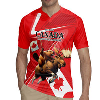 Personalized Beaver and Moose Happy Canada Day Rugby Jersey Est 1867 A Mari Usque Ad Mare