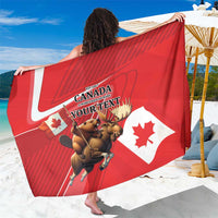 Personalized Beaver and Moose Happy Canada Day Sarong Est 1867 A Mari Usque Ad Mare