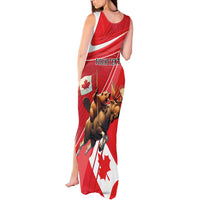 Personalized Beaver and Moose Happy Canada Day Tank Maxi Dress Est 1867 A Mari Usque Ad Mare