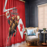 Personalized Beaver and Moose Happy Canada Day Window Curtain Est 1867 A Mari Usque Ad Mare