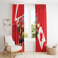 Personalized Beaver and Moose Happy Canada Day Window Curtain Est 1867 A Mari Usque Ad Mare