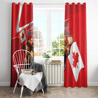 Personalized Beaver and Moose Happy Canada Day Window Curtain Est 1867 A Mari Usque Ad Mare