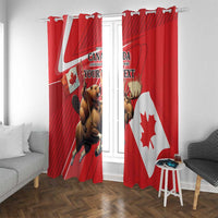 Personalized Beaver and Moose Happy Canada Day Window Curtain Est 1867 A Mari Usque Ad Mare