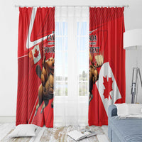 Personalized Beaver and Moose Happy Canada Day Window Curtain Est 1867 A Mari Usque Ad Mare